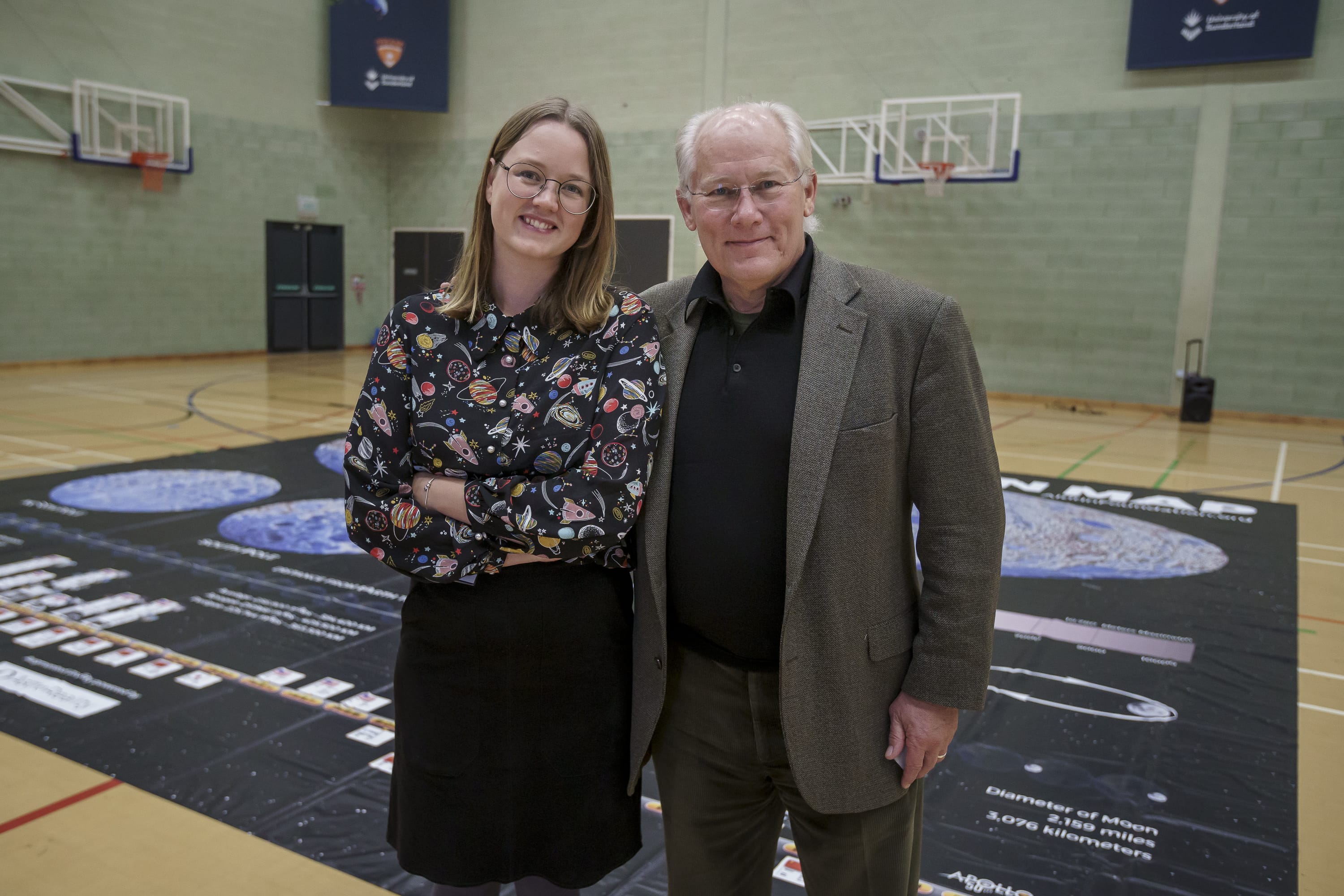 Dr Andrew Aldrin with trainee teacher Nicole McCoy